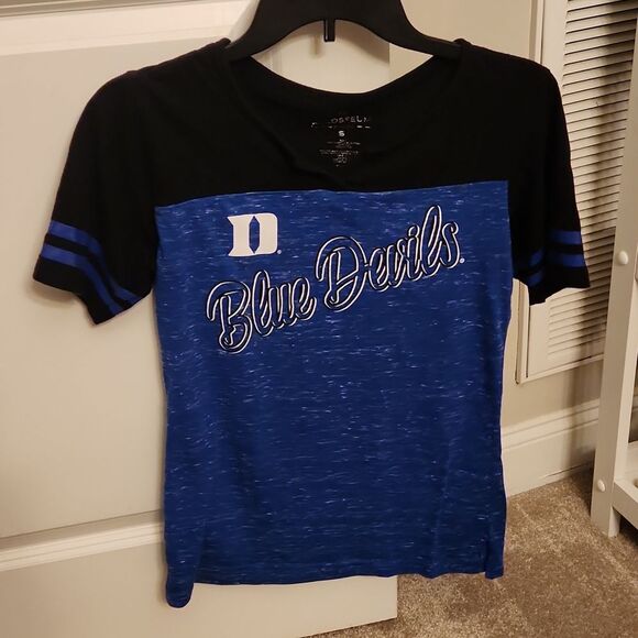 Duke Blue Devils ACC Women's Shortsleeve Blue & Black Shirt Size S - Picture 1 of 5